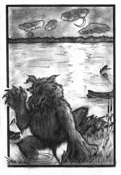 Валерий Костюк. "ВАКУЛЬ" (ВОДЯНОЙ в мифологии народа коми), иллюстрация к повести В. Костюка "Вежэм" (рисунок В. Костюка) Валерий Костюк. "ВАКУЛЬ" (ВОДЯНОЙ в мифологии народа коми), иллюстрация к повести В. Костюка "Вежэм" (рисунок В. Костюка)