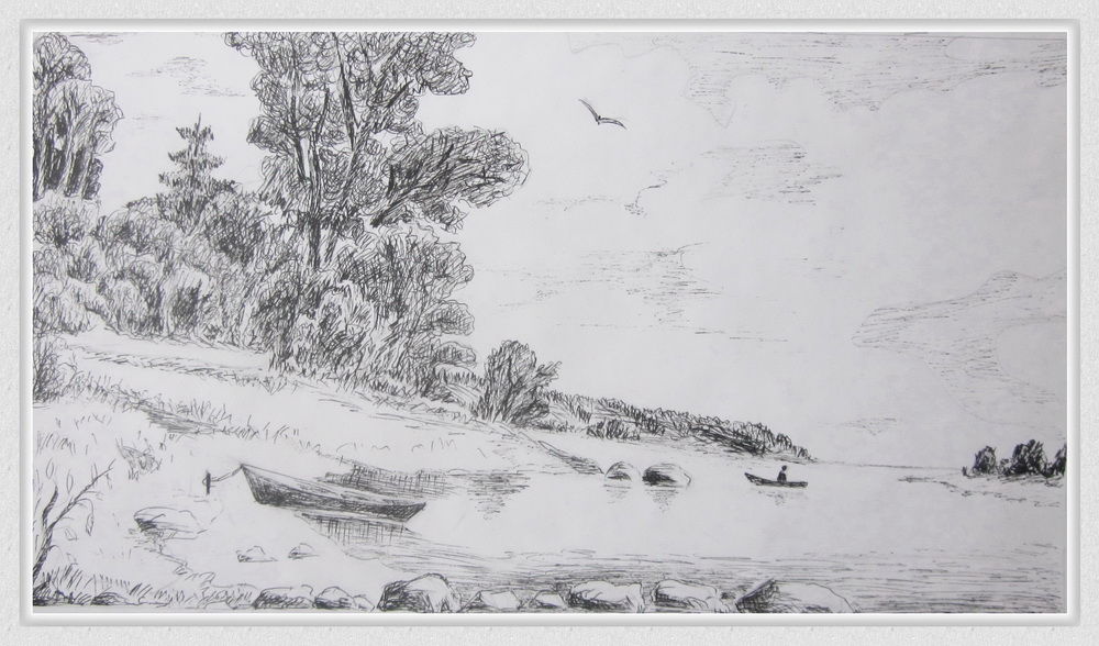 Валентина Солдатова. "На берегу", графика, рисунок Валентины Солдатовой Валентина Солдатова. "На берегу", графика, рисунок Валентины Солдатовой